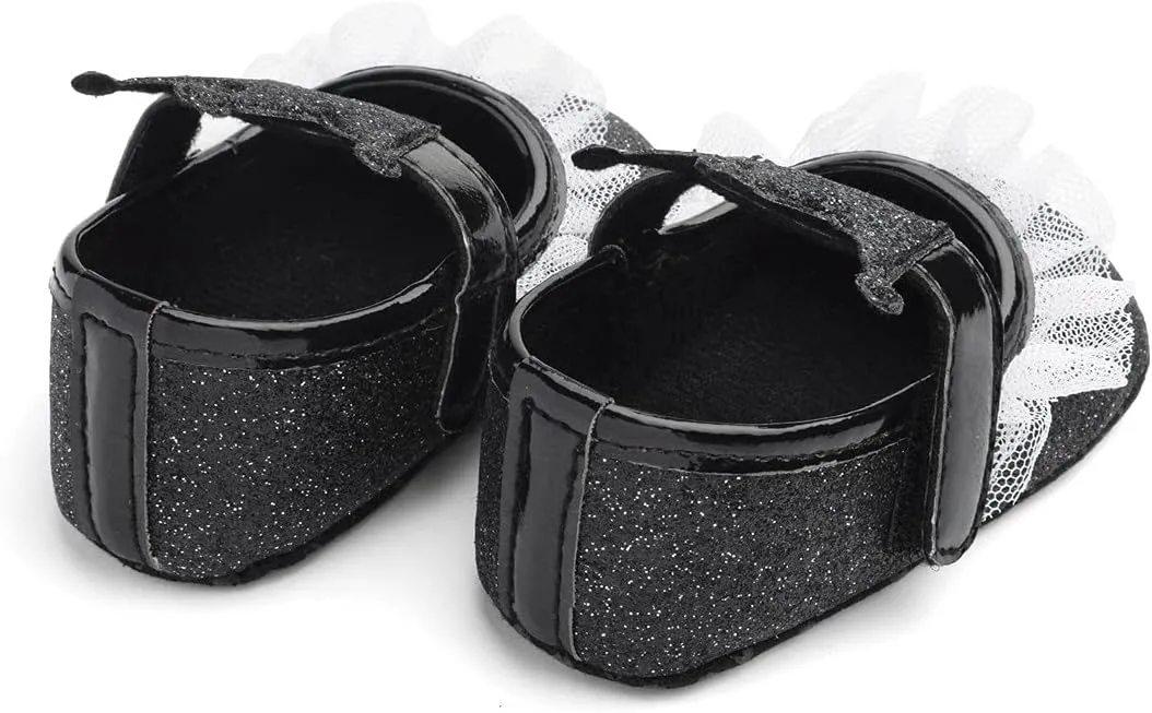 Baby Girls Crown Non Slip Soft Sole PU Leather Newborn Infant Toddler First Walker Cirb Party Dress Shoes