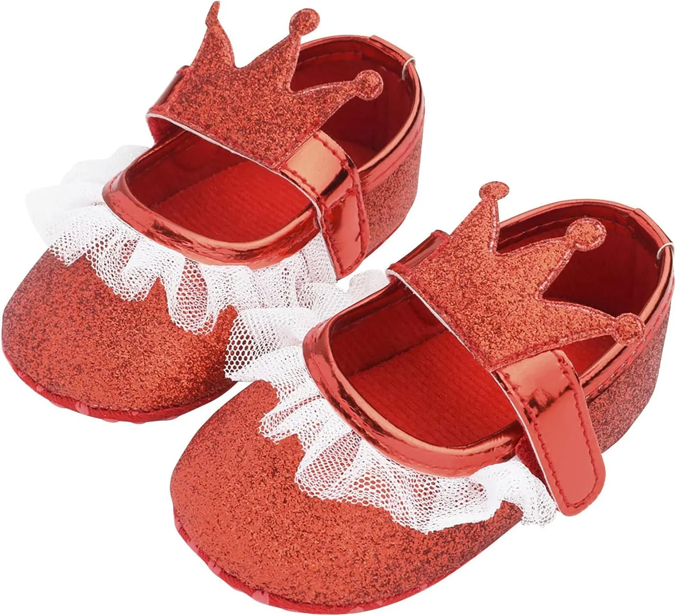 Baby Girls Crown Non Slip Soft Sole PU Leather Newborn Infant Toddler First Walker Cirb Party Dress Shoes