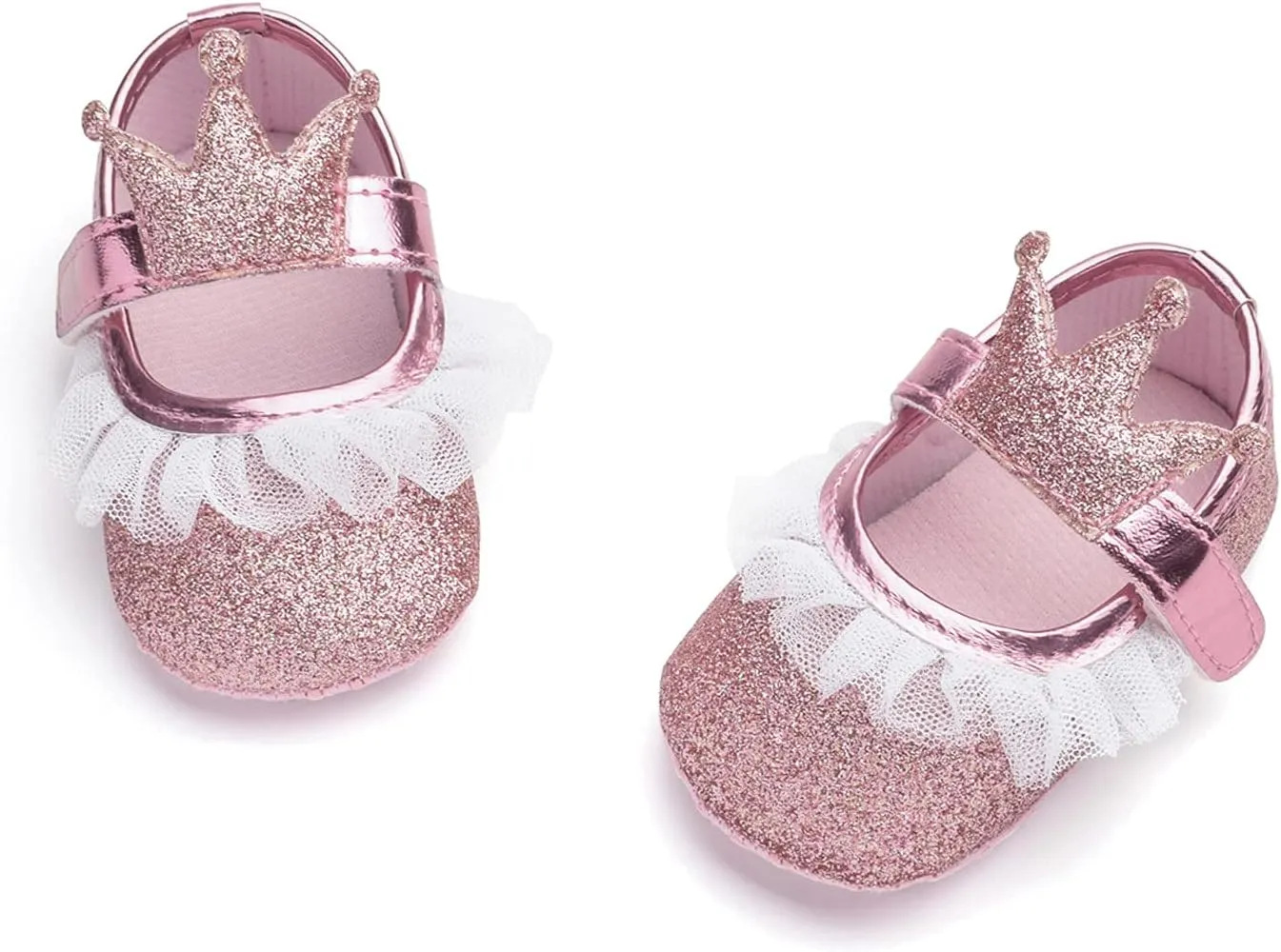 Baby Girls Crown Non Slip Soft Sole PU Leather Newborn Infant Toddler First Walker Cirb Party Dress Shoes