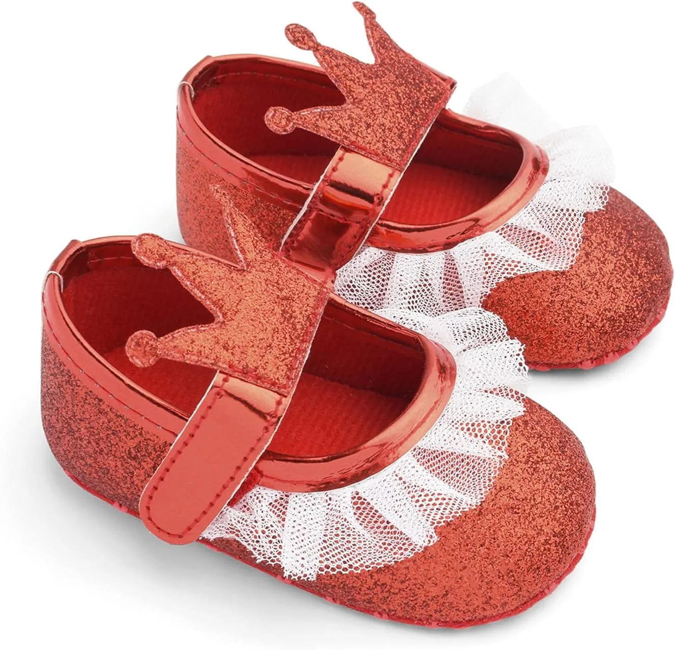 Baby Girls Crown Non Slip Soft Sole PU Leather Newborn Infant Toddler First Walker Cirb Party Dress Shoes