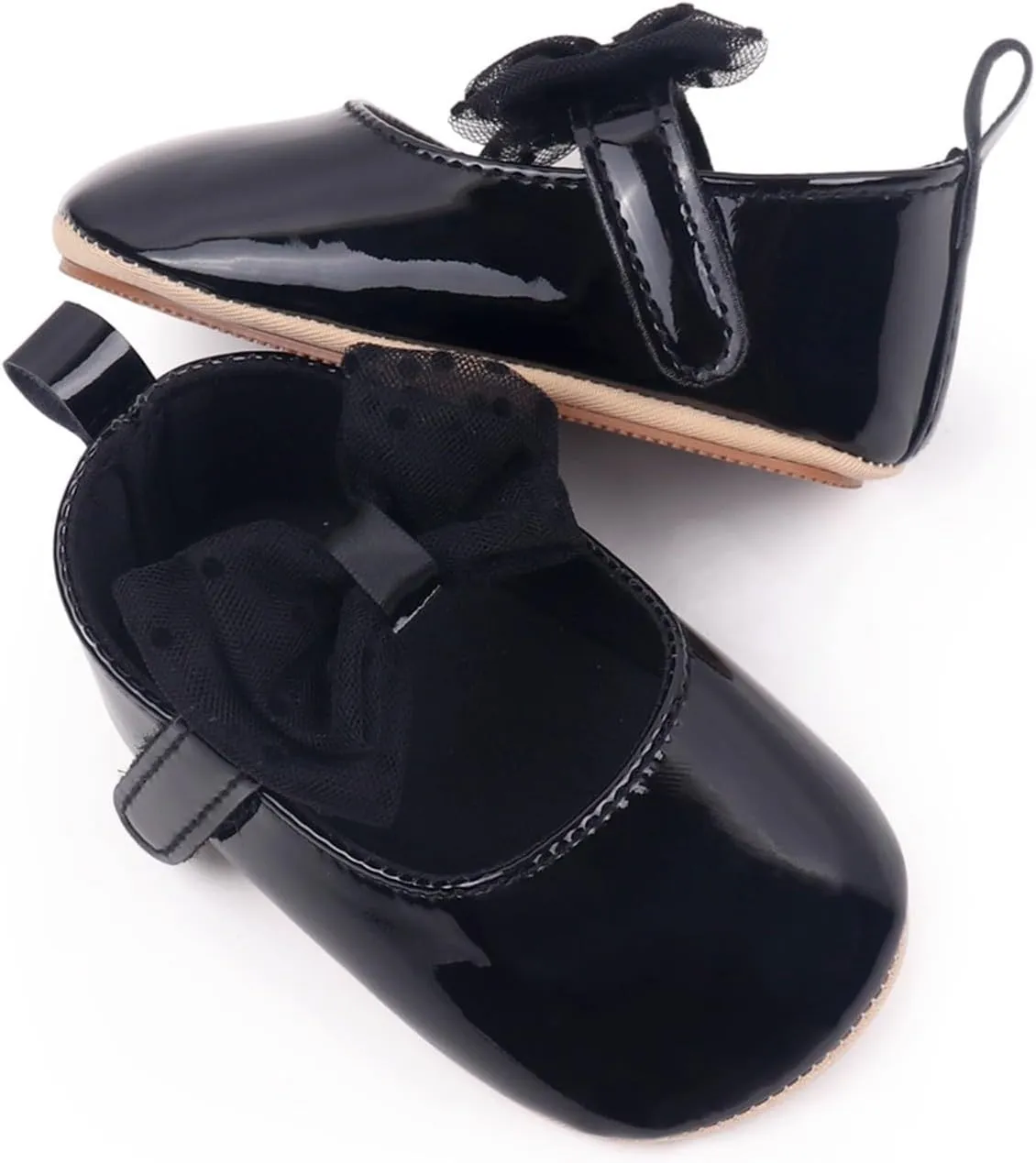 Baby Girls Dress Shoes Bownot Non Slip Soft Sole Flat Newborn Infant Wedding Mary Jane Flat
