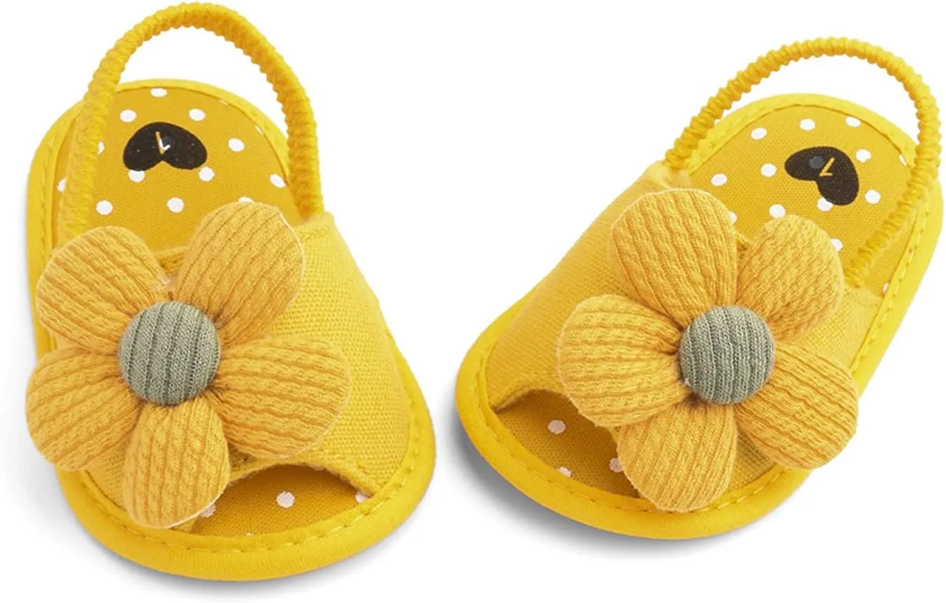Baby Girls Flower Shoes Soft Sole Shoes Toddler Non Slip Shoes Sandals Leisure Baby Shoes for Indoor