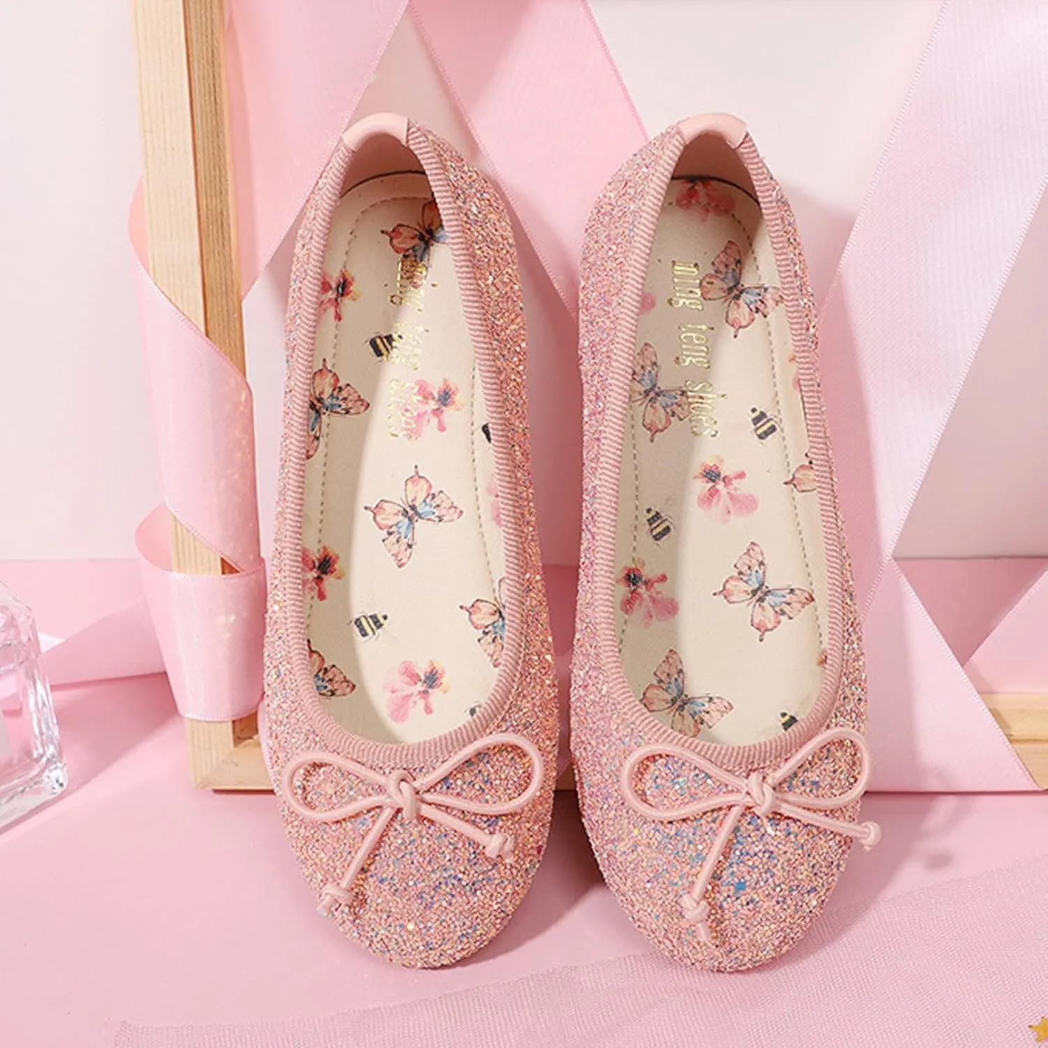 Baby Girls Princess Sparkly Shoes Mary Jane Dresses Shoes Children Dance Shoes Flat Shoes Girls Shoes Toddler Shoes