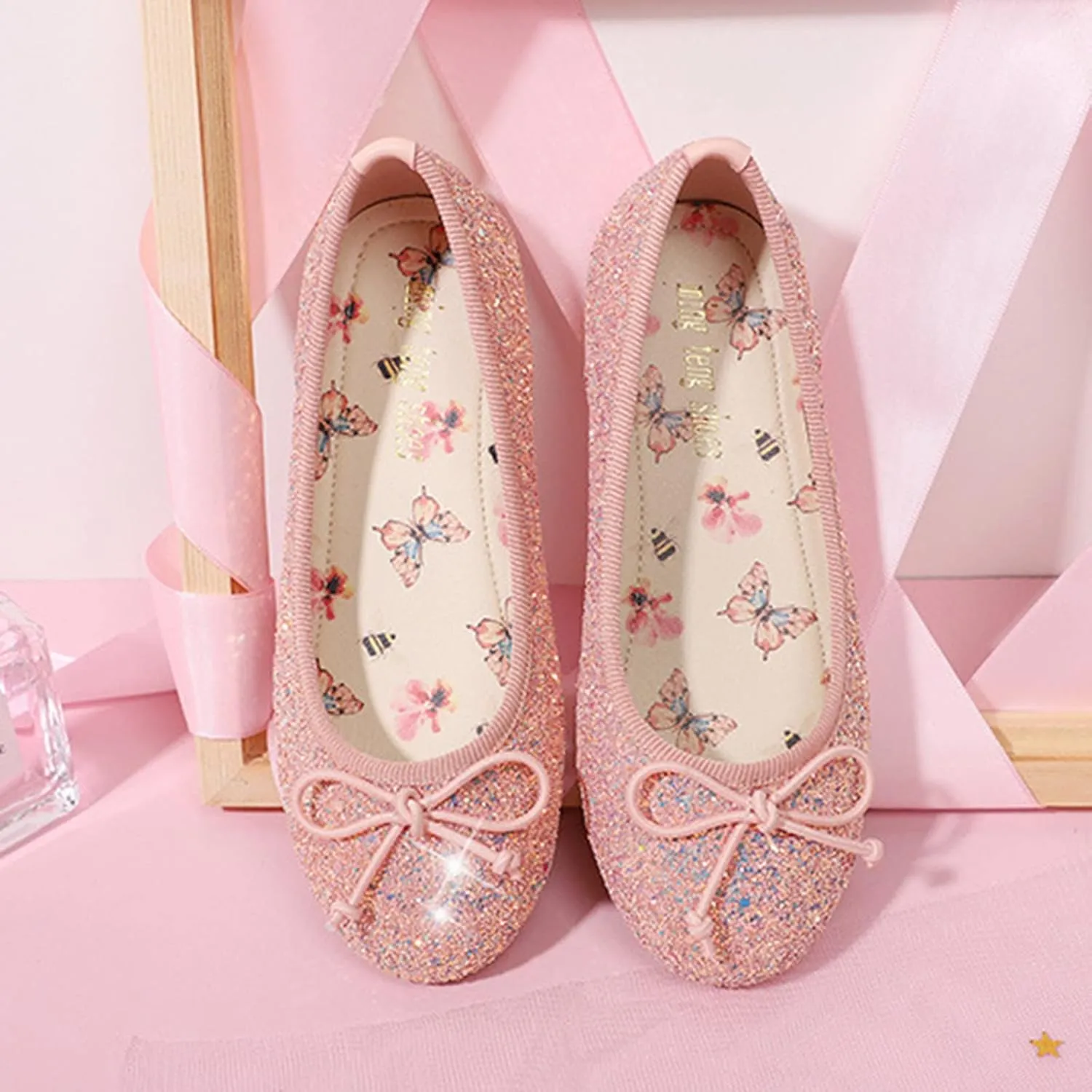 Baby Girls Princess Sparkly Shoes Mary Jane Dresses Shoes Children Dance Shoes Flat Shoes Girls Shoes Toddler Shoes