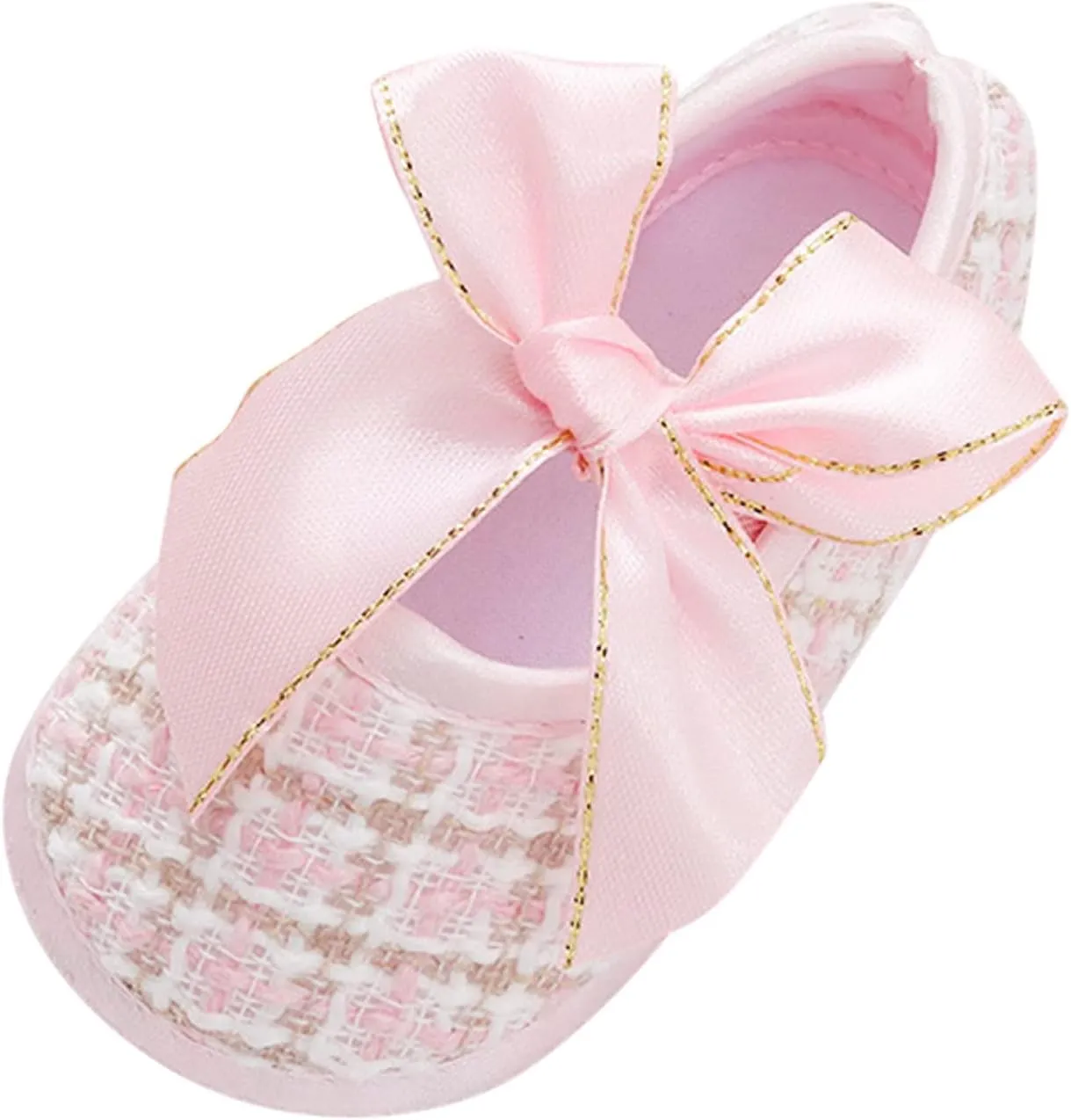Baby Infant Boy Girl Sandals Shoes First Walking Shoes Bow Non-Slip Soft Sole Flat Shoes Lightweight (Pink, 12 Infant)