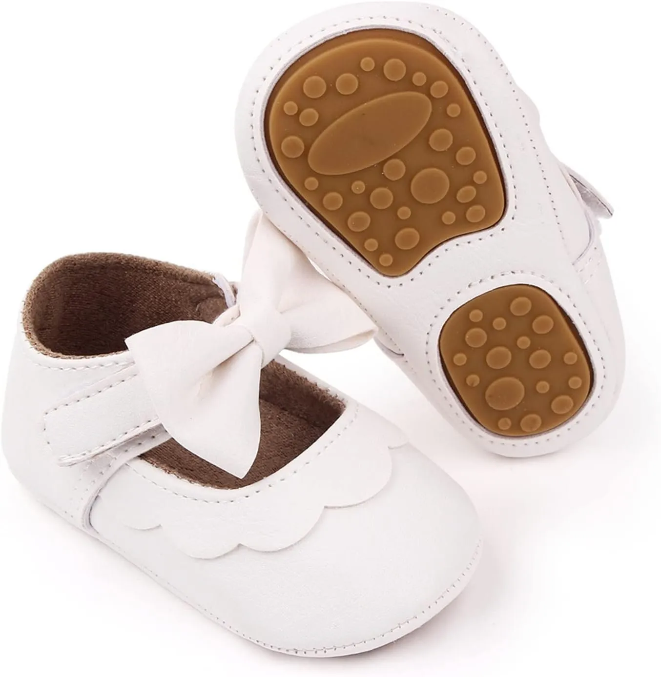 Baby Infant Boy Girl Sandals Shoes Outdoor First Walkers Soft Anti-Slip Rubber Sole Prewalker Casual (White, 6 Toddler)
