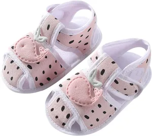 Baby Infant Shoes Boy Girl Sandals First Walkers Crib Shoes Animal Print Soft Sole Breathable Flat (Pink, 4 Infant)