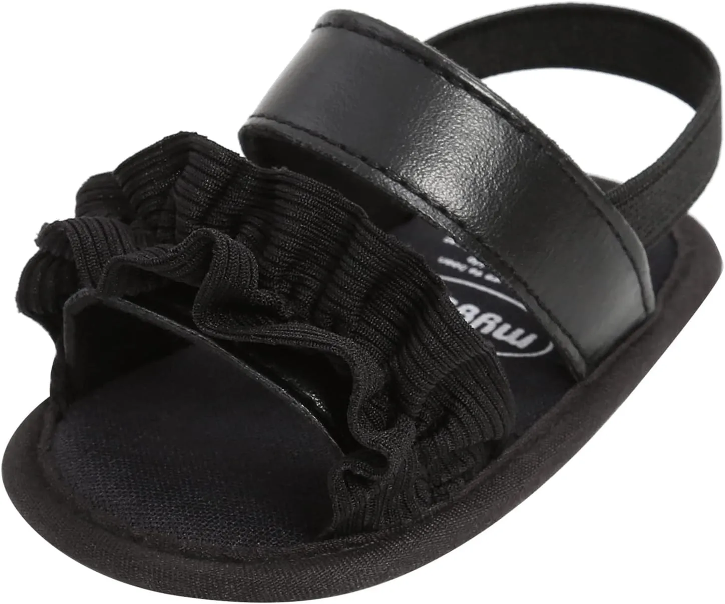 Baby Infant Shoes Boy Girl Sandals First Walkers Crib Shoes Lightweight Soft Sole Flat Shoes Summer (Black, 5 Toddler)