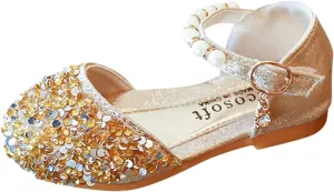 Baby Princess Sandals 2024 Fashion Shoes Bowknot Kids Shoes Single Baby Girls Bling Sandals Crystal Pearl Sandals