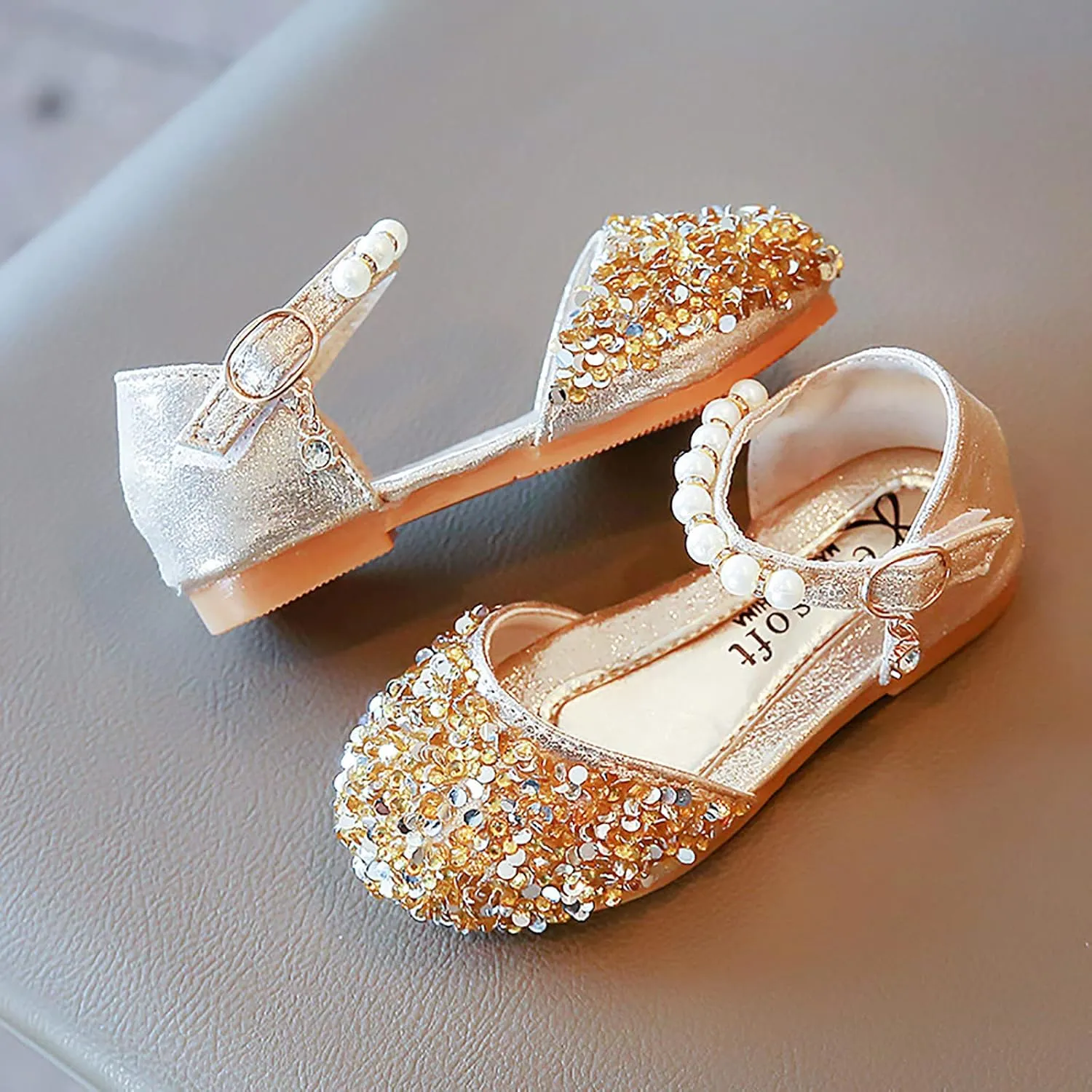 Baby Princess Sandals 2024 Fashion Shoes Bowknot Kids Shoes Single Baby Girls Bling Sandals Crystal Pearl Sandals