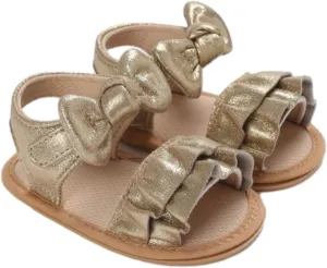 Baby Sandals Baby Toddler Infant Girls PU Leather Soft Open Toe Summer Sandals Flower Flat Shoes For Closed Toe Sandals