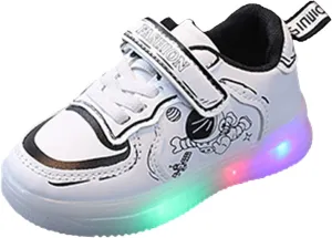Baby Shoes Children Shoes LED Lighting Casual Shoes Boys Girls Students White Cute Soft Sole Sport 9t Girls Shoes