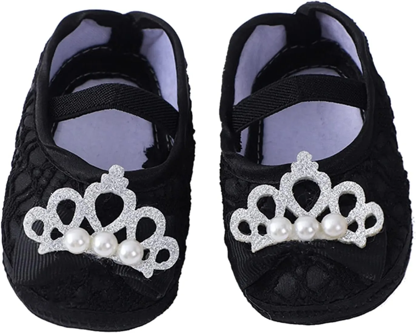 Baby Shoes Fashion Soft Sole Toddler Shoes Pearl Dress Flower Princess Shoes Toddler Shoes Gold Toddler Shoes (Black, 4 Infant)