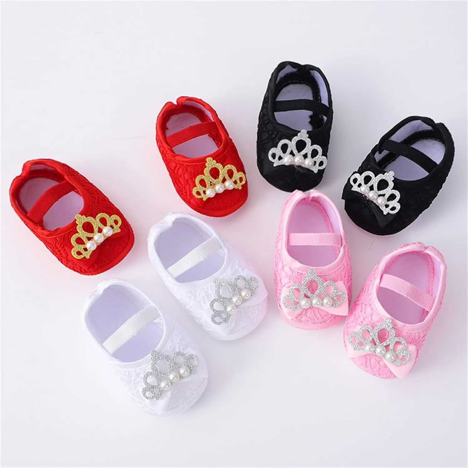 Baby Shoes Fashion Soft Sole Toddler Shoes Pearl Dress Flower Princess Shoes Toddler Shoes Gold Toddler Shoes (Black, 4 Infant)