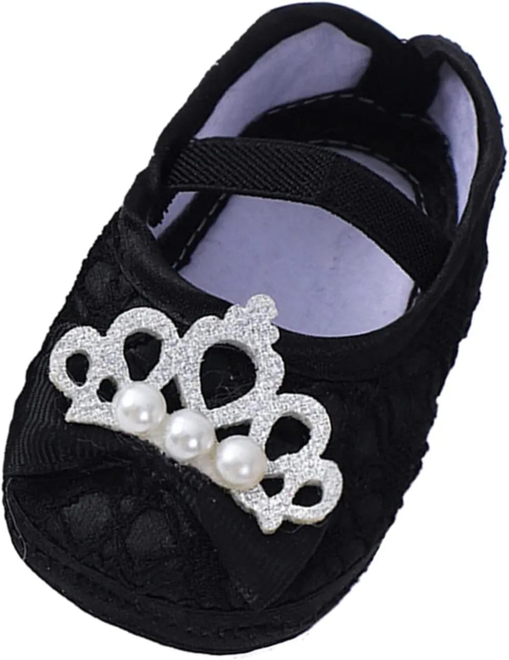 Baby Shoes Fashion Soft Sole Toddler Shoes Pearl Dress Flower Princess Shoes Toddler Shoes Gold Toddler Shoes (Black, 4 Infant)