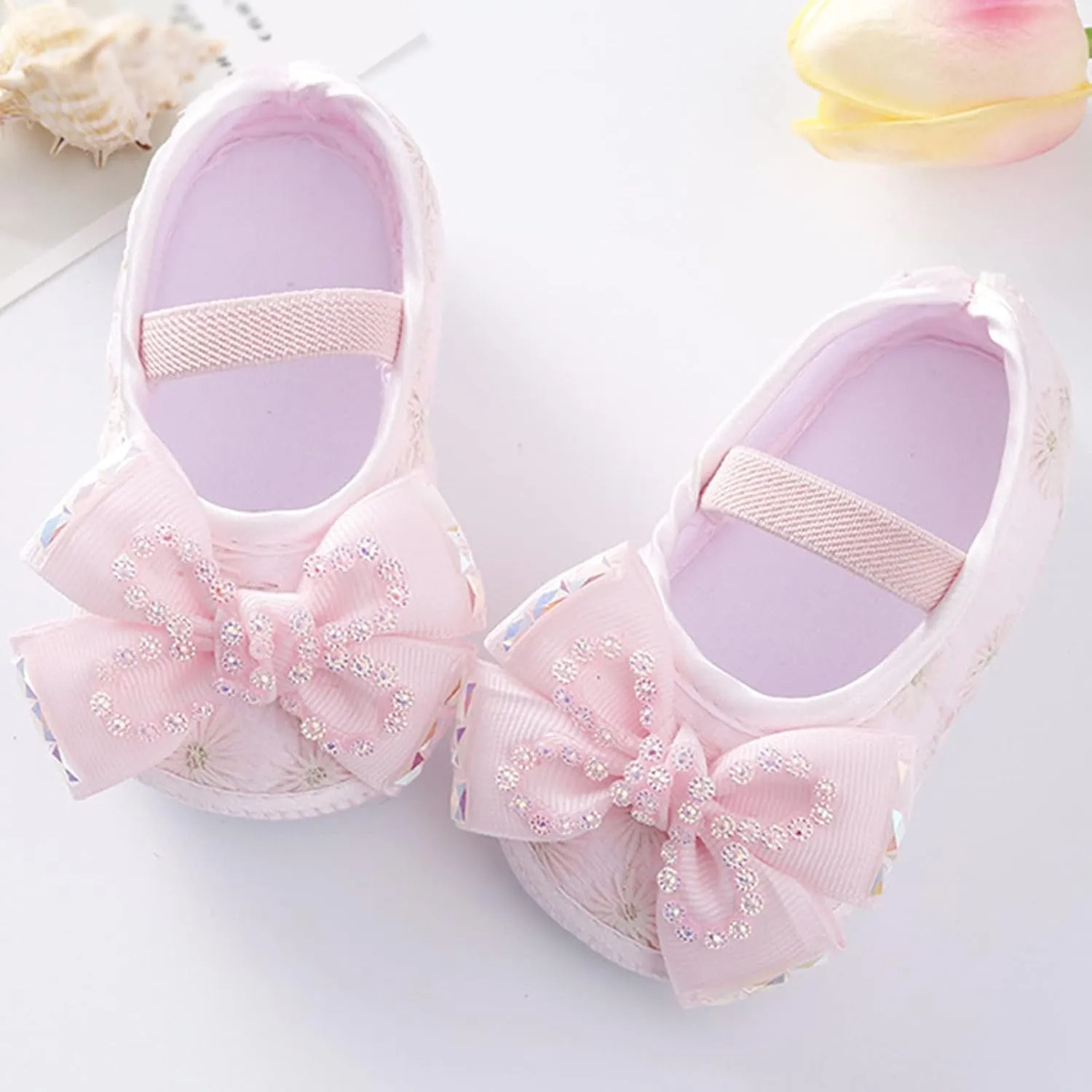 Baby Shoes Fashion Soft Sole Toddler Shoes Pearl Dress Flower Princess Shoes Toddler Shoes Infant Crib Shoes