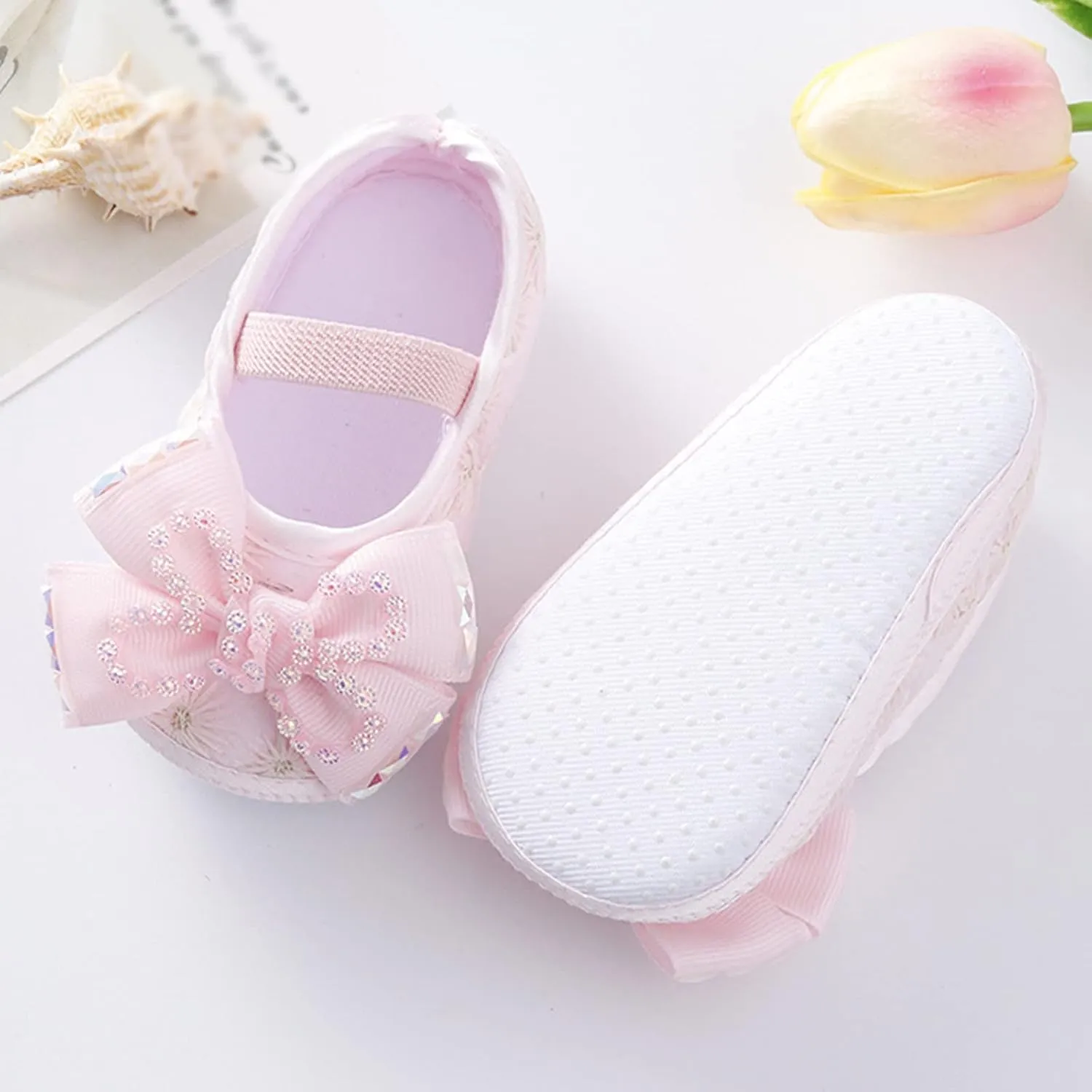 Baby Shoes Fashion Soft Sole Toddler Shoes Pearl Dress Flower Princess Shoes Toddler Shoes Infant Crib Shoes