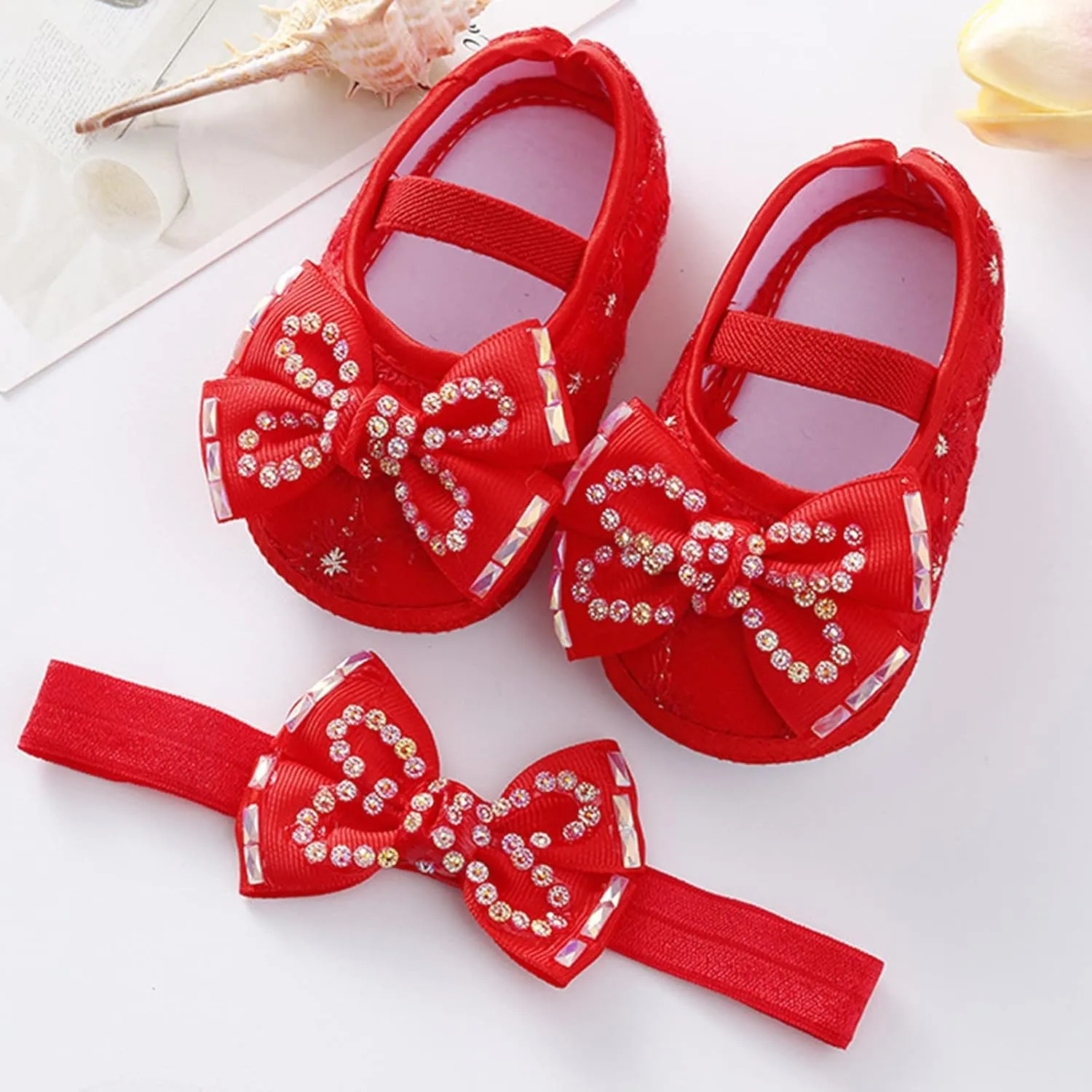 Baby Shoes Fashion Soft Sole Toddler Shoes Pearl Dress Flower Princess Shoes Toddler Shoes Infant Crib Shoes