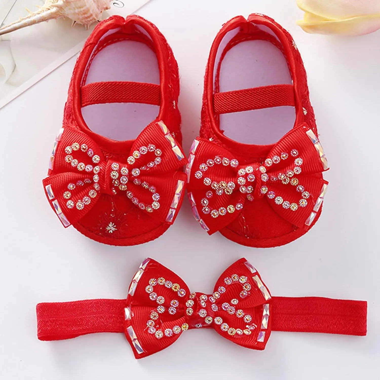 Baby Shoes Fashion Soft Sole Toddler Shoes Pearl Dress Flower Princess Shoes Toddler Shoes Infant Crib Shoes