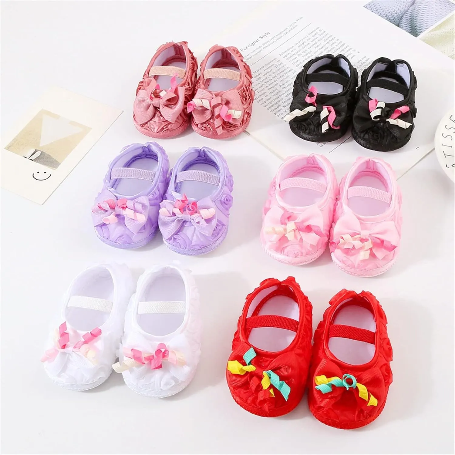 Baby Shoes Fashion Soft Sole Toddler Shoes Pearl Dress Flower Princess Shoes Toddler Shoes Leather Baby Girl (Pink, 4 Infant)