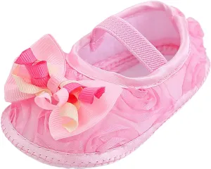 Baby Shoes Fashion Soft Sole Toddler Shoes Pearl Dress Flower Princess Shoes Toddler Shoes Leather Baby Girl (Pink, 4 Infant)
