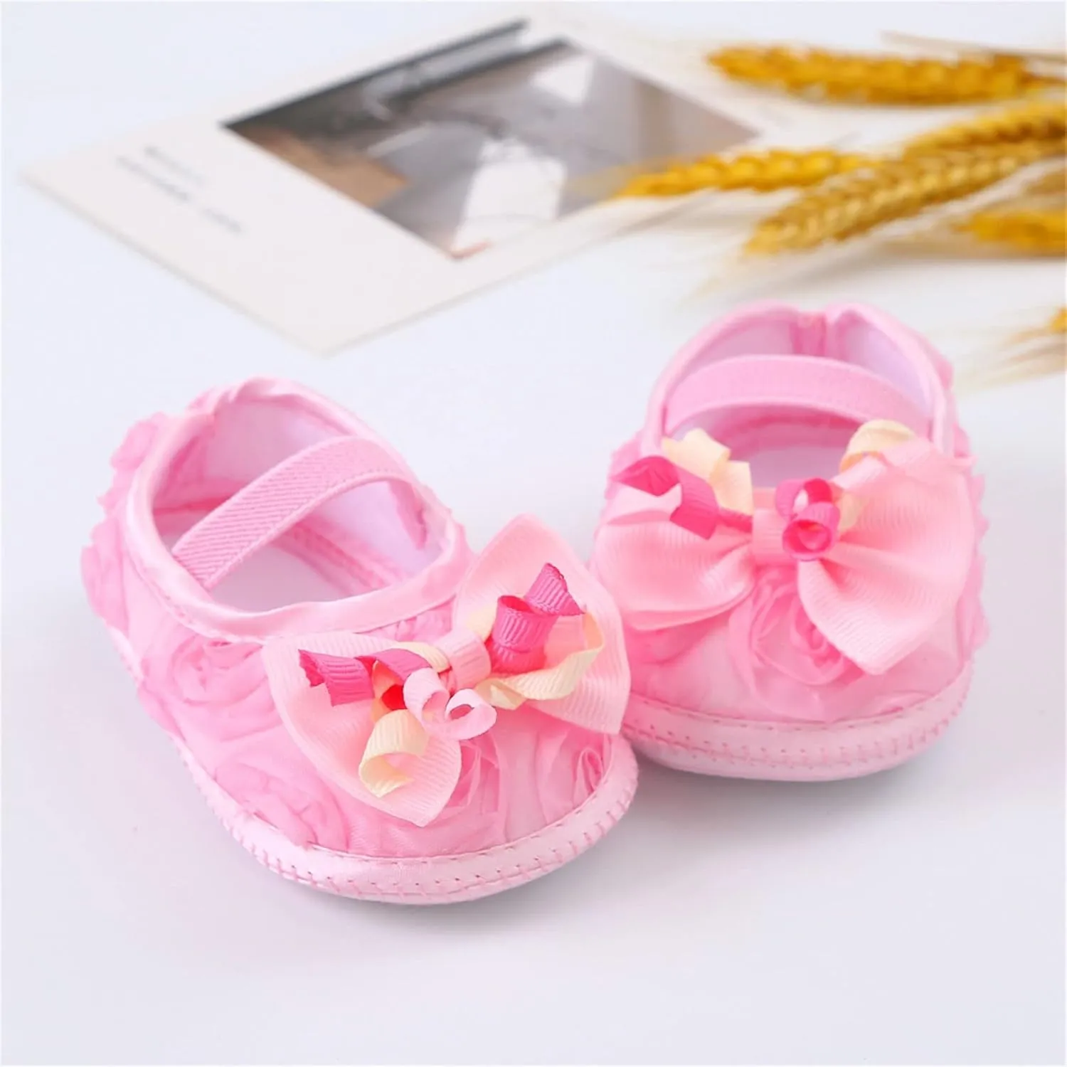 Baby Shoes Fashion Soft Sole Toddler Shoes Pearl Dress Flower Princess Shoes Toddler Shoes Leather Baby Girl (Pink, 4 Infant)