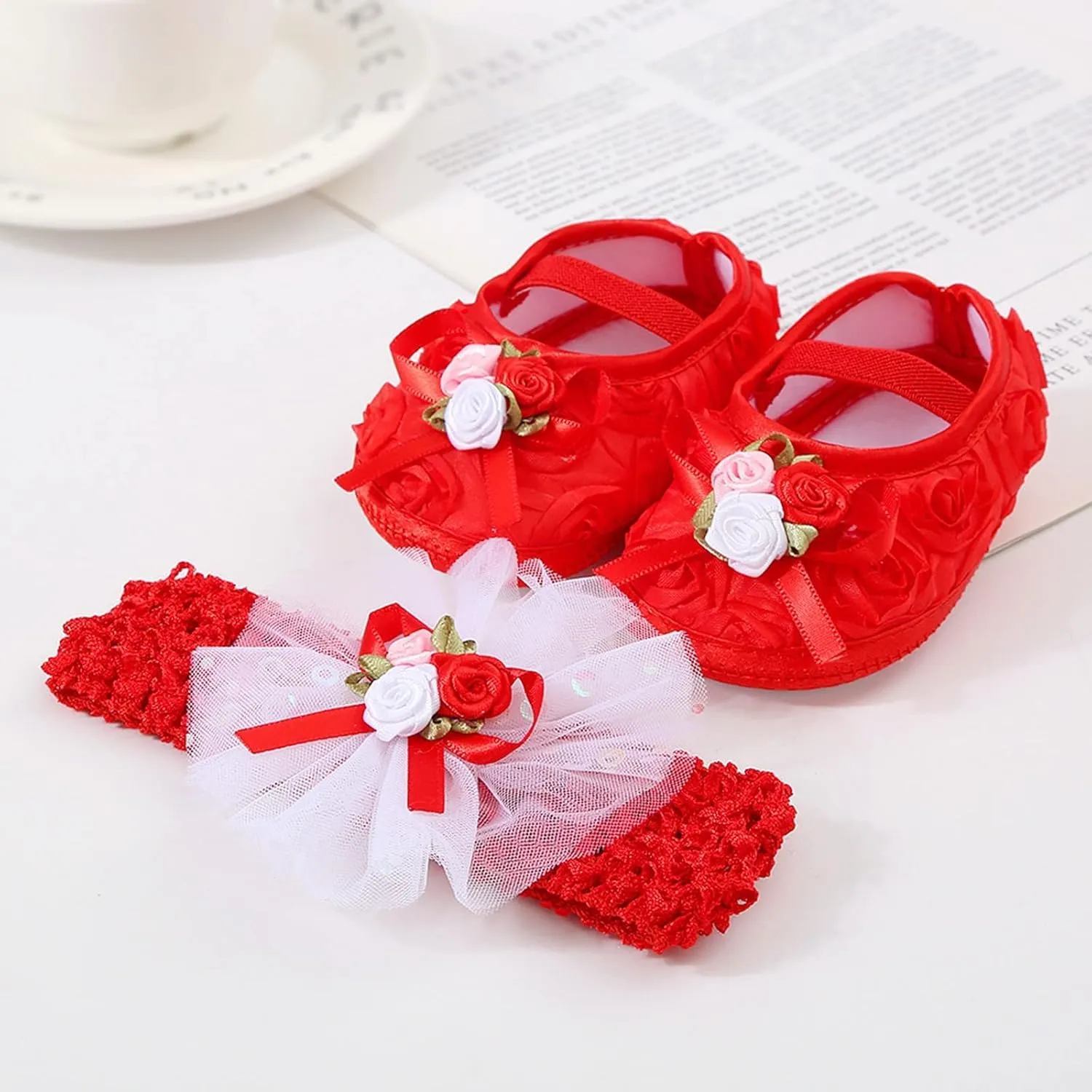 Baby Shoes Plus Headband Set Cute Baby Princess Shoes with Dress Shoes Toddler Shoes Shoes for Kids Girls
