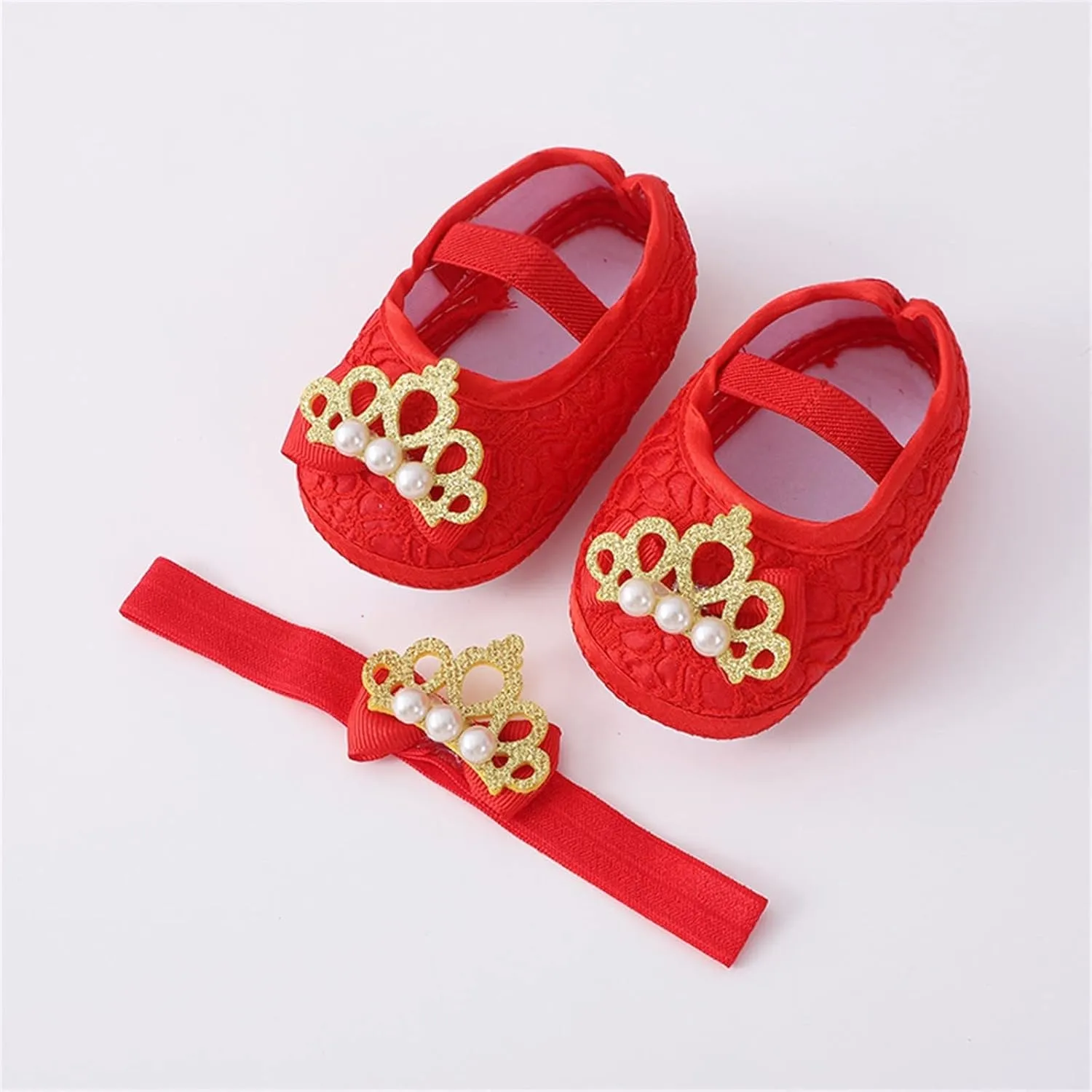 Baby Shoes with Hair Band Fashion Soft Soled Toddler Shoes Versatile Dress Flower Toddler Dress Shoes Girls Size 8