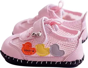 Baby Toddler Sandals Infant Girls Boys Shoes Mesh Outdoor First Walkers Soft Sole Flat Shoes Summer (Pink, 4 Infant)