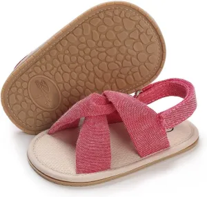 Baby Unisex Girls Boys Sandals Premium Rubber Sole Toddler Ondoor Slippers Cute Open-Toe Comfort Infant Princess Summer Dress Shoes