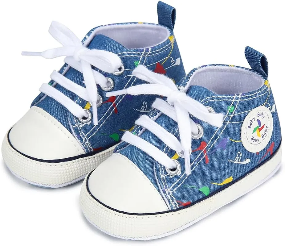 BEIDI Baby Girl Boy Shoes 0-18 Months,Infant Unique Essentials Gifts,Unisex Newborn Doll Slip-on Soft Sole High-top Frist Walking Sneakers