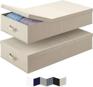 Blushbees® Set of 2 Under Bed Storage Bins - Large, Beige