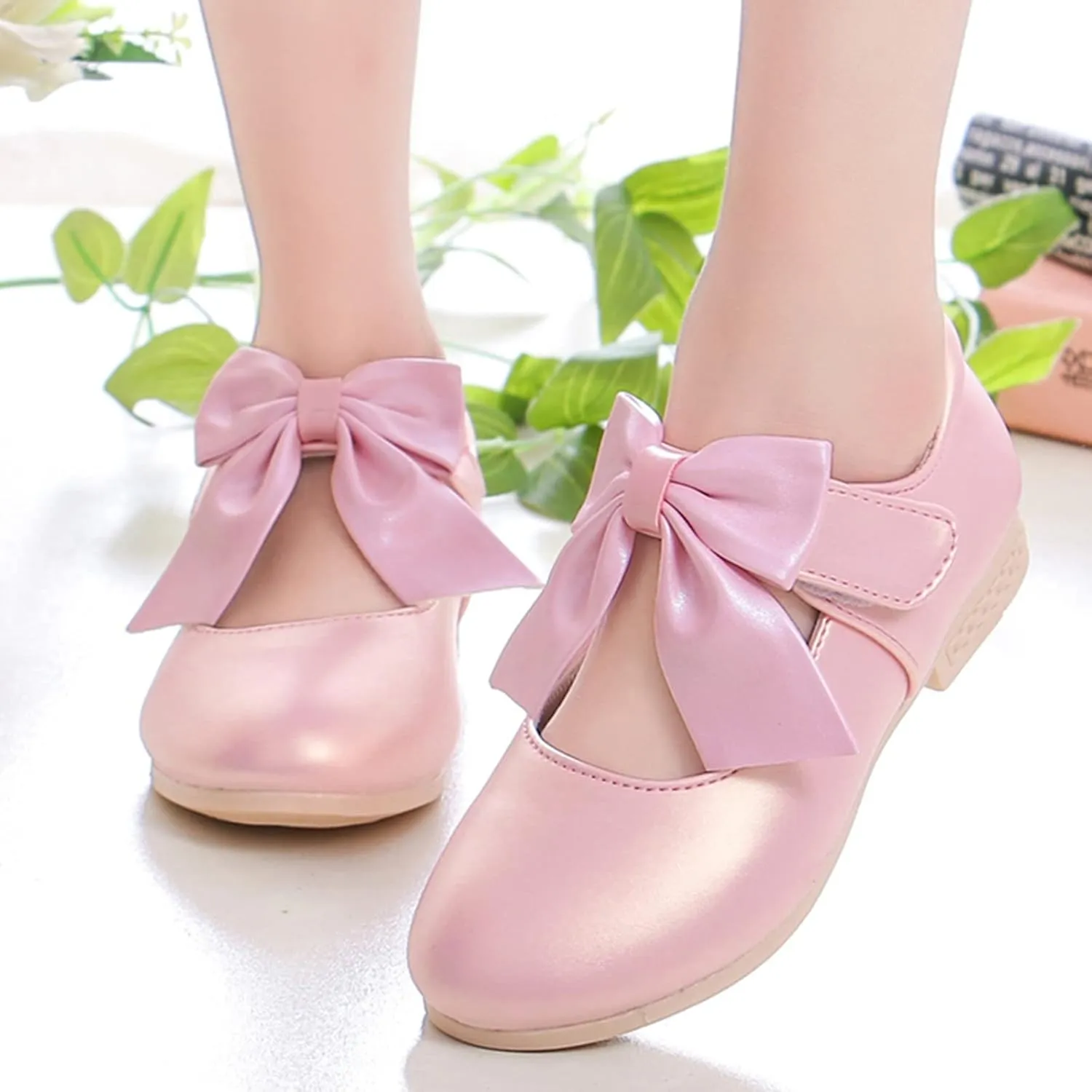Bowknot Girls Princess Dress Shoes Single Shoes Performance Shoes Toddler Wedding Dress Shoes Baby Sneaker