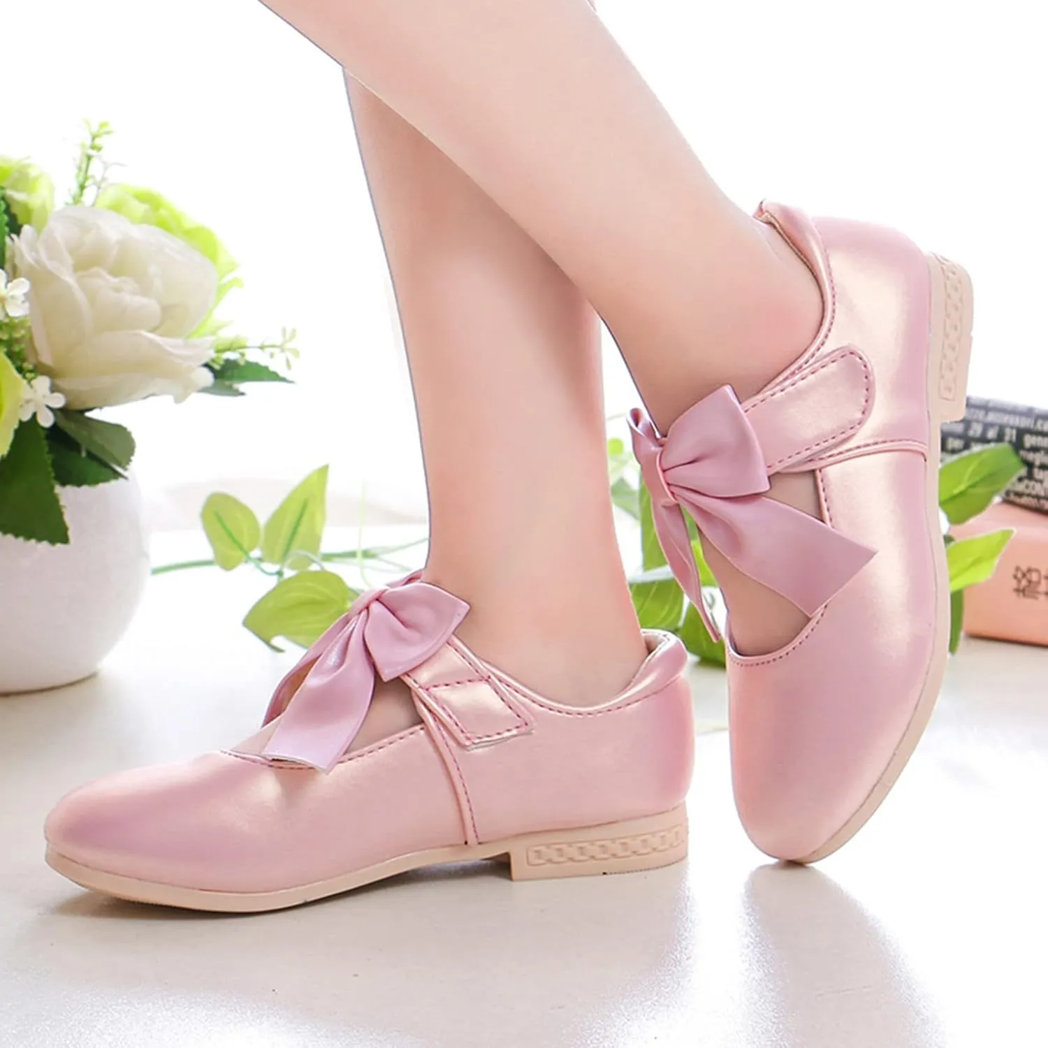 Bowknot Girls Princess Dress Shoes Single Shoes Performance Shoes Toddler Wedding Dress Shoes Baby Sneaker