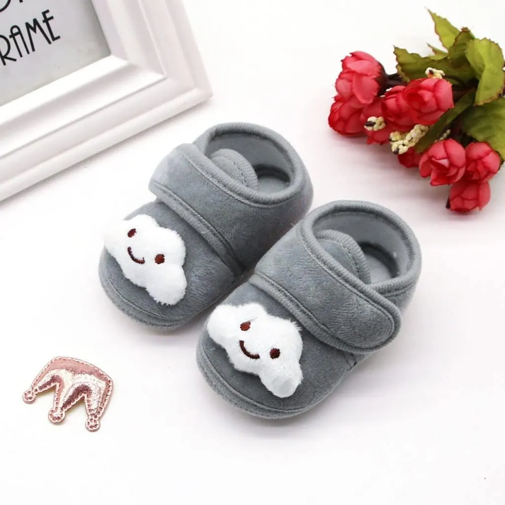 Casual Walking Shoes for Kids Tennis Shoes Little Boys Winter Plush Girls Cloud Infant Soft Warm Sole Shoes