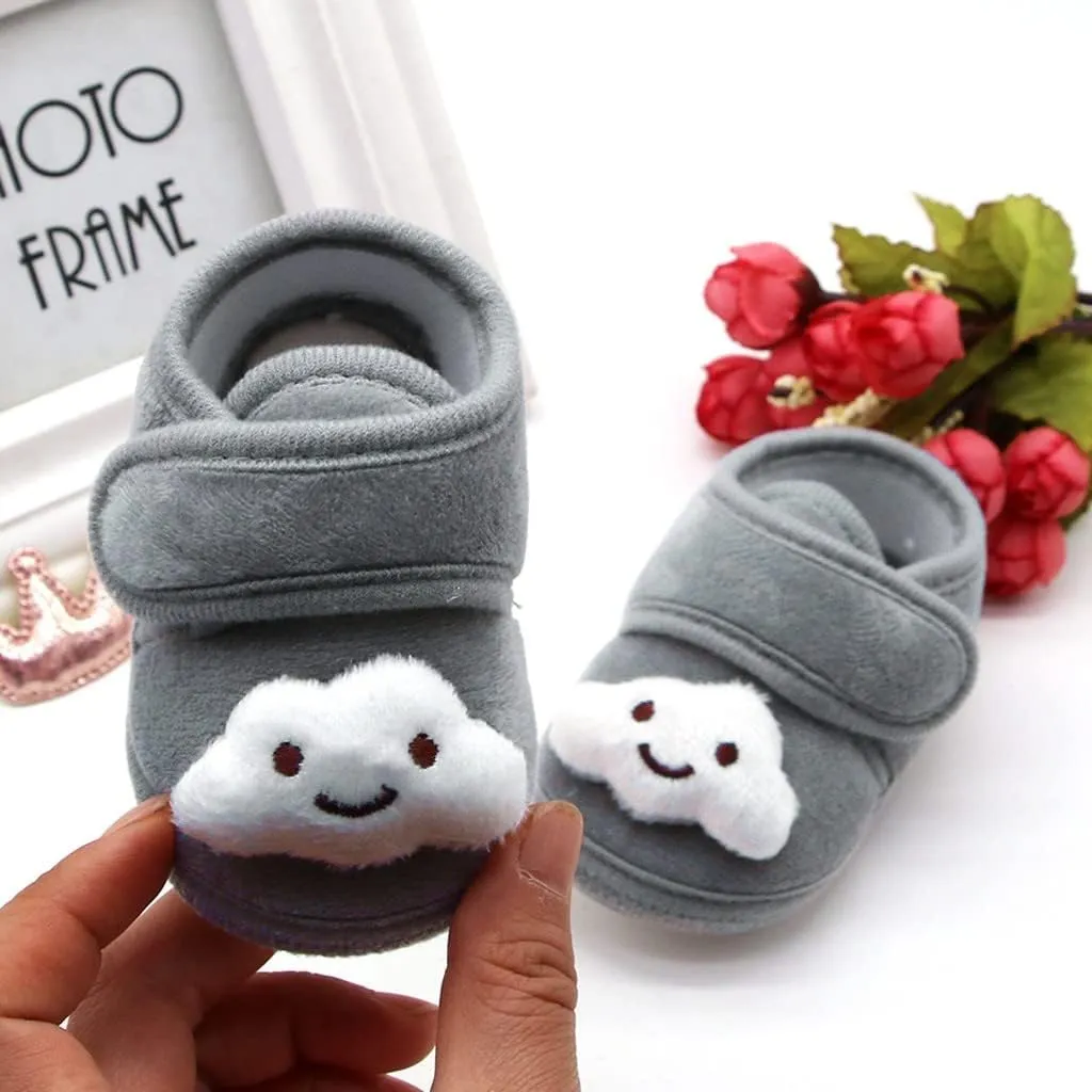 Casual Walking Shoes for Kids Tennis Shoes Little Boys Winter Plush Girls Cloud Infant Soft Warm Sole Shoes