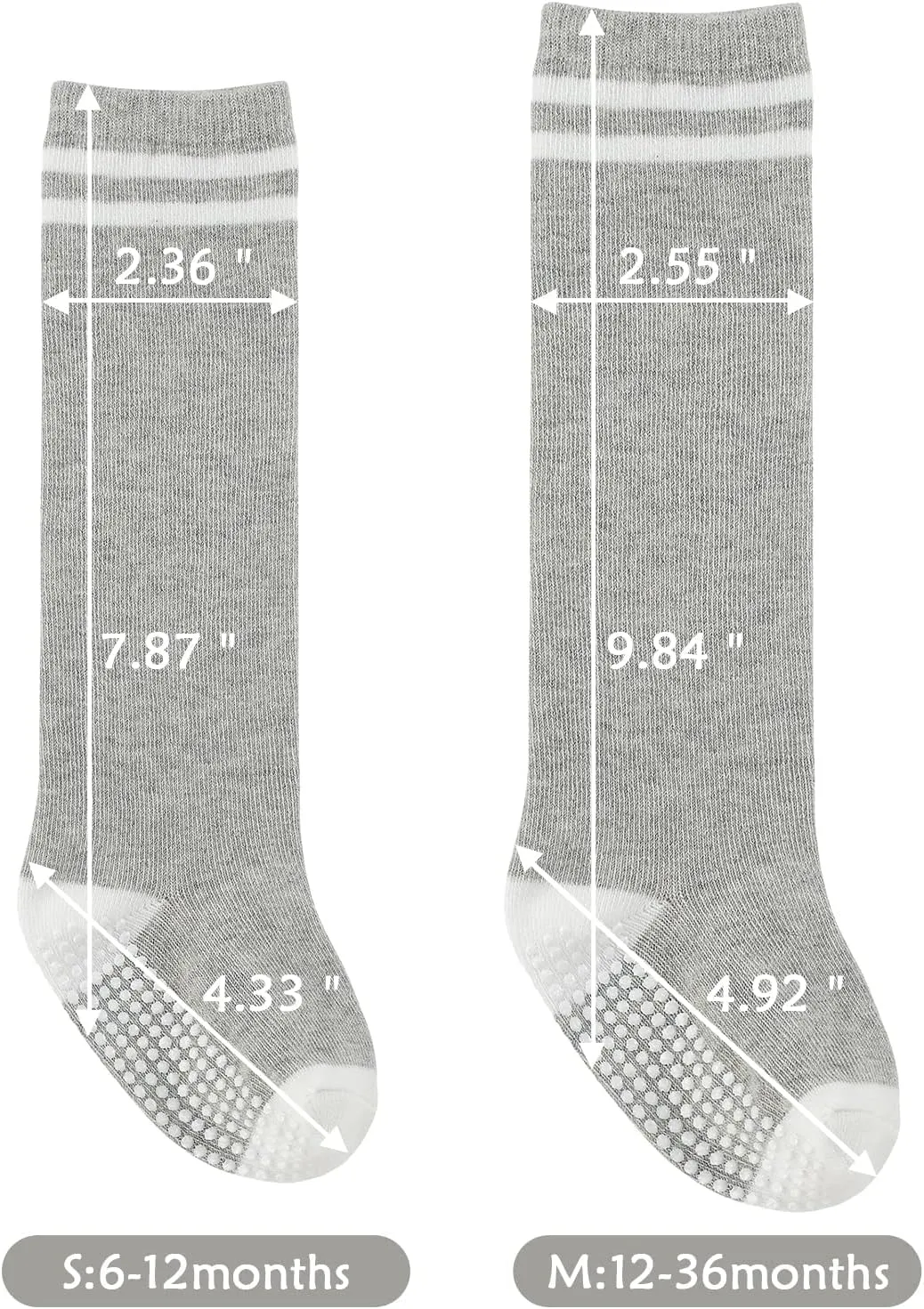 Century Star Baby Girl Socks Boy Knee High Socks Toddler Non-Slip Tube Sock School Soccer Striped Stockings for Infant