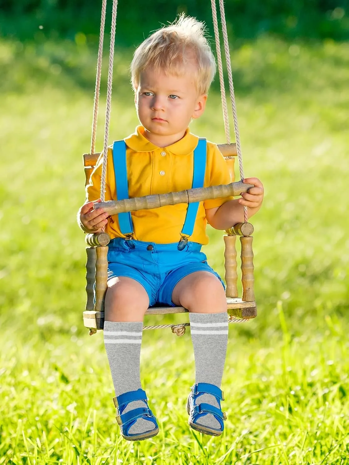 Century Star Baby Girl Socks Boy Knee High Socks Toddler Non-Slip Tube Sock School Soccer Striped Stockings for Infant