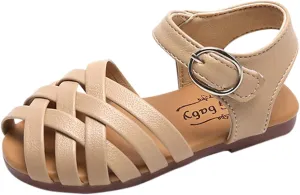Child and Toddler Baby Girls Sandals Soft Sole Anti Slip Shoes Outdoor Sport Sandals Summer Beach (Pink, 12 Little Kid)