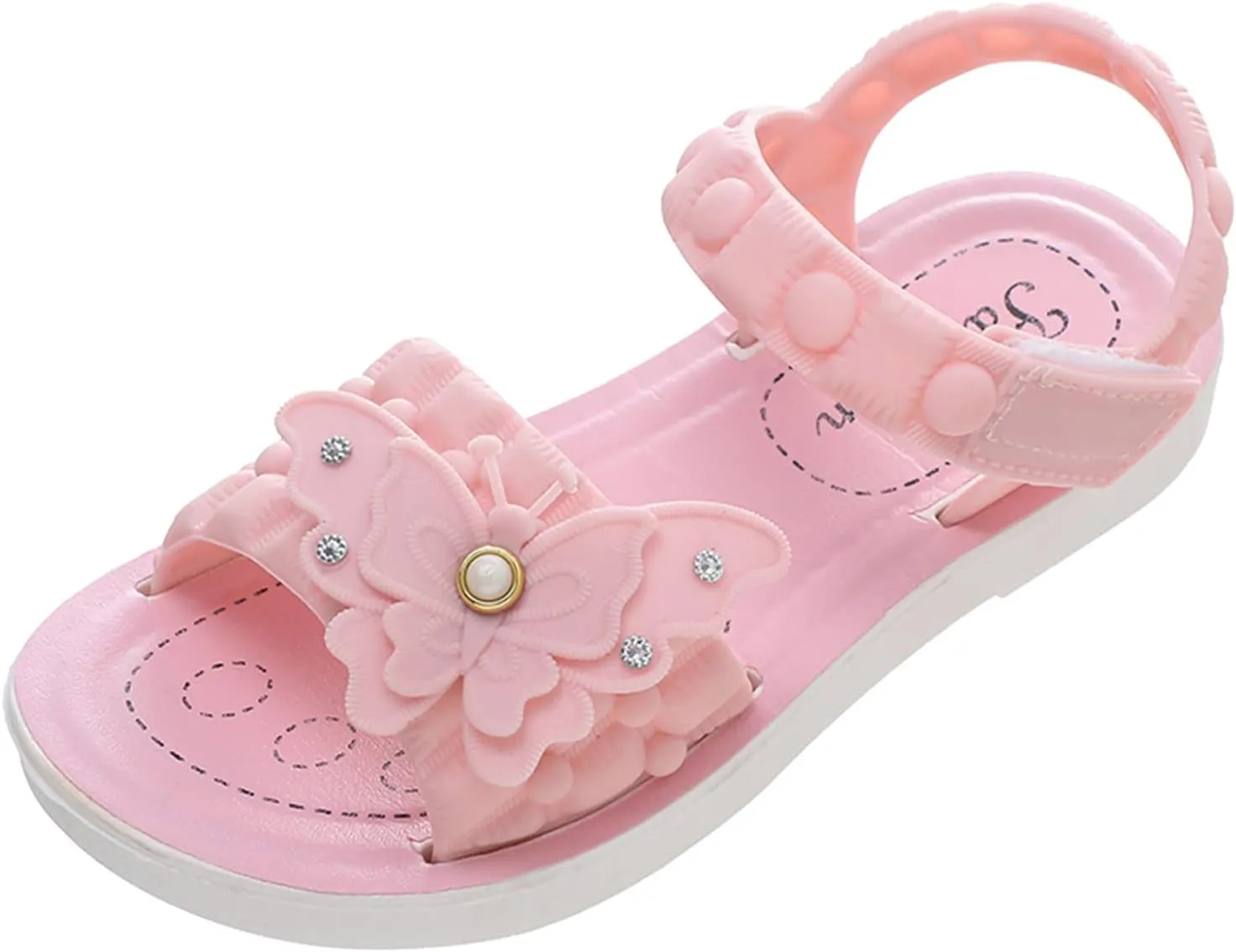 Children Sandals Soft Flat Shoes Fashion Comfortable Bow Waterproof Lightweight Baby Princess Size 2 Shoes Baby Girl (Pink, 5-5.5 Years Little Child)