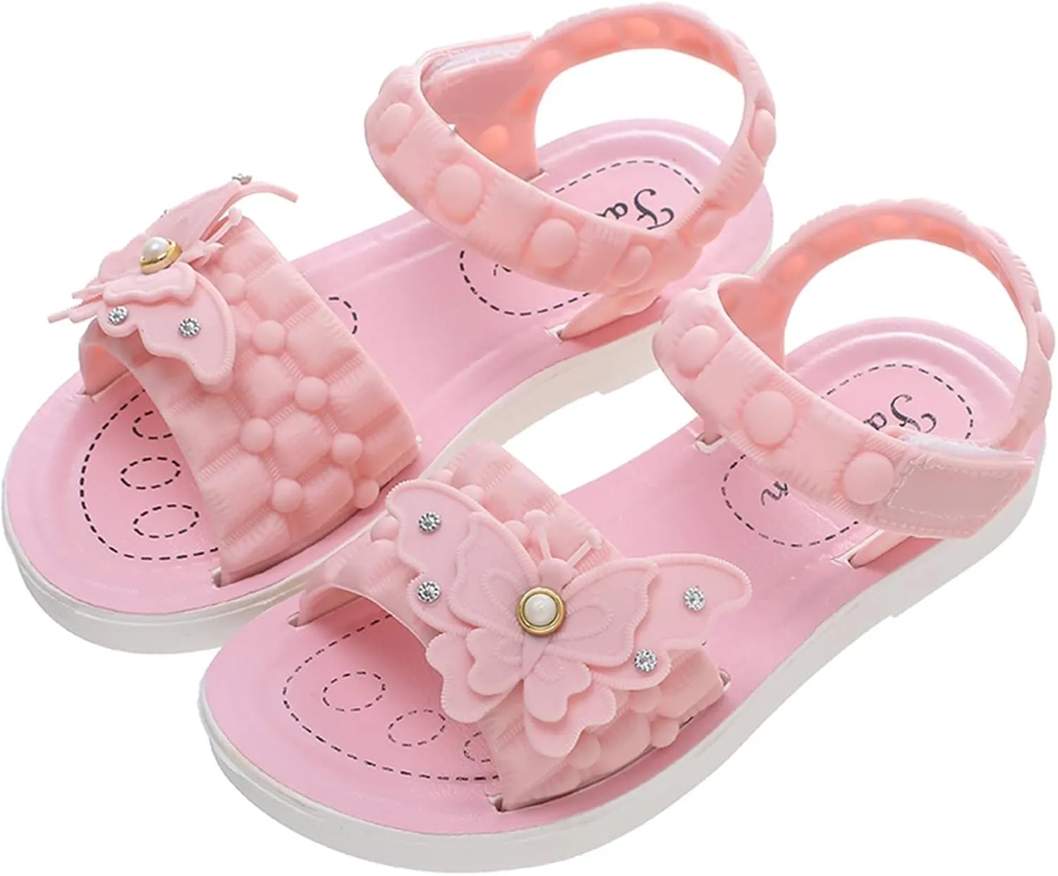Children Sandals Soft Flat Shoes Fashion Comfortable Bow Waterproof Lightweight Baby Princess Size 2 Shoes Baby Girl (Pink, 5-5.5 Years Little Child)