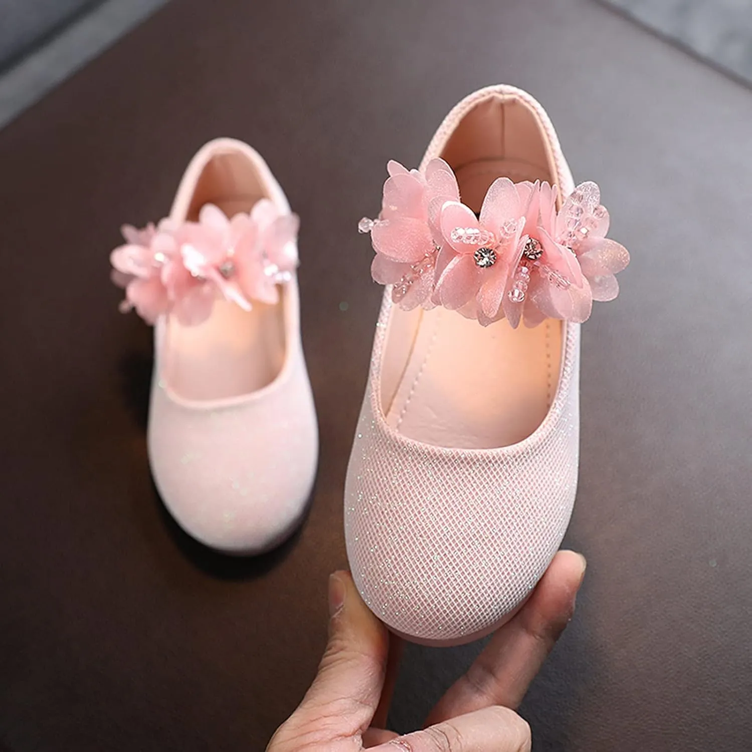 Children Soft Sole Shoes Sandals Toe Baby Dance Toddler Round Kids Princess Infant Shoes Girls Floral Girl's