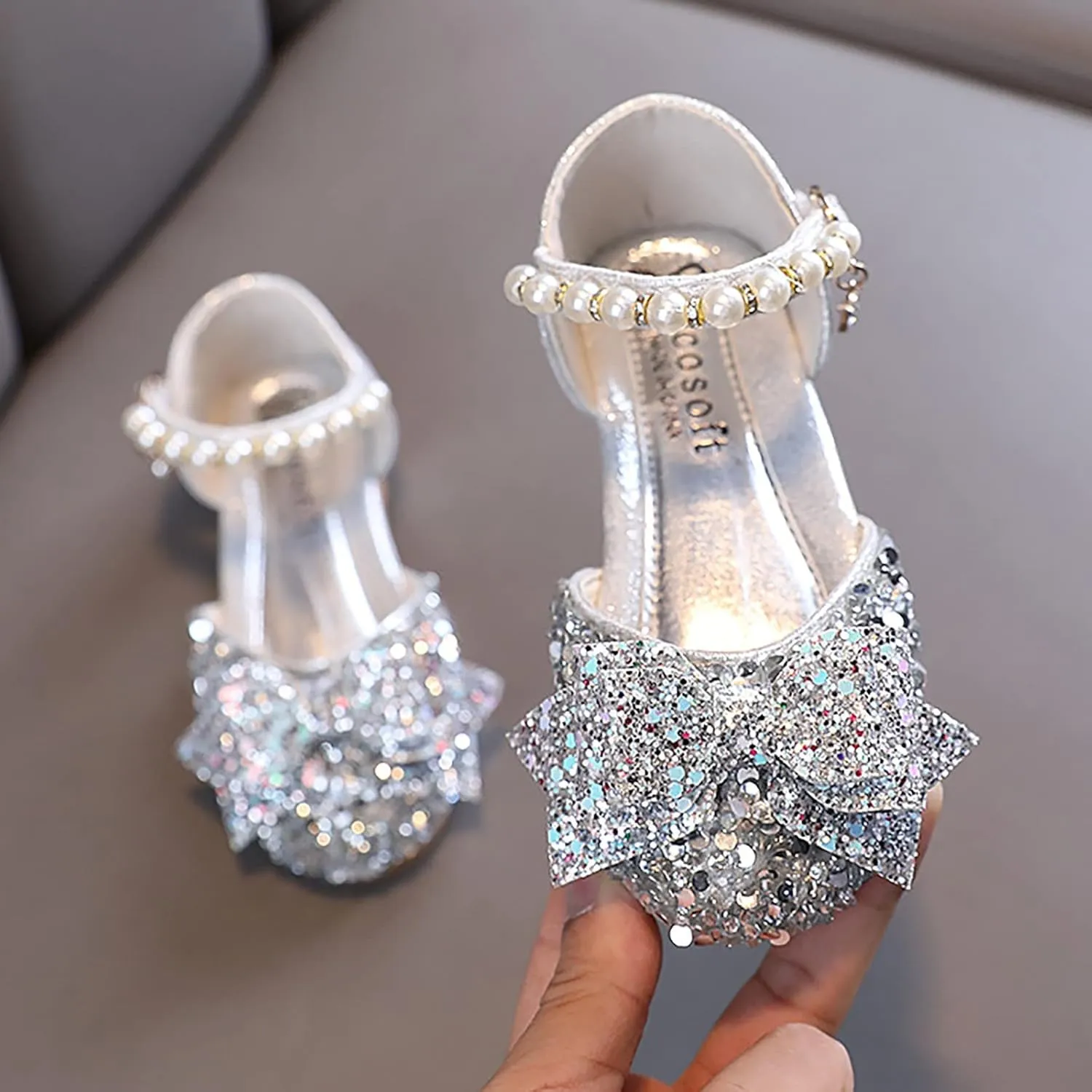 Children Soft Sole Shoes Toddler Baby Casual Princess Dress Shoes Comfortable Flat Outdoor Girls Rhinestones