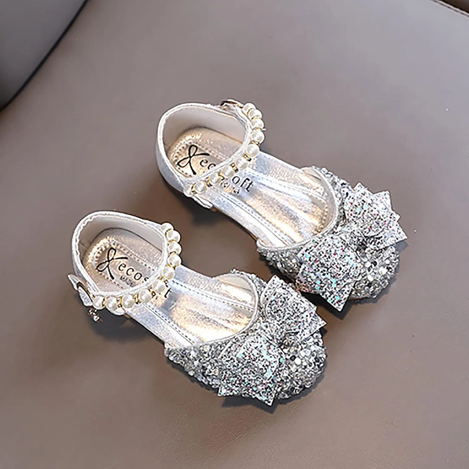 Children Soft Sole Shoes Toddler Baby Casual Princess Dress Shoes Comfortable Flat Outdoor Girls Rhinestones