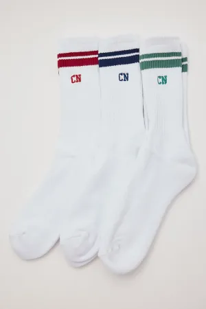 Common Need Agility Sock 3 Pack White