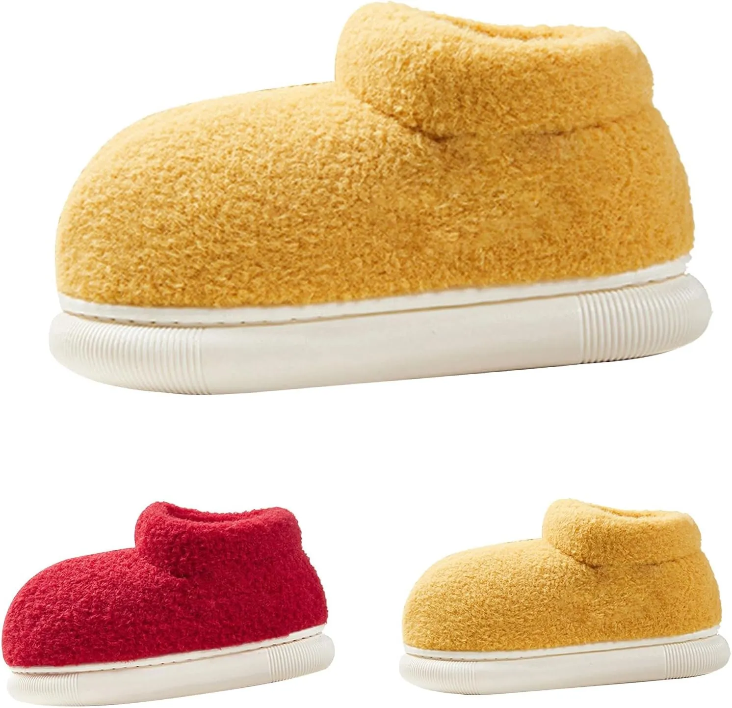 Cozy Fleece Booties Slippers for Infant Toddler Girls, Non-Slip Soft Sole Furry Thickened Warm House Indoor Shoes