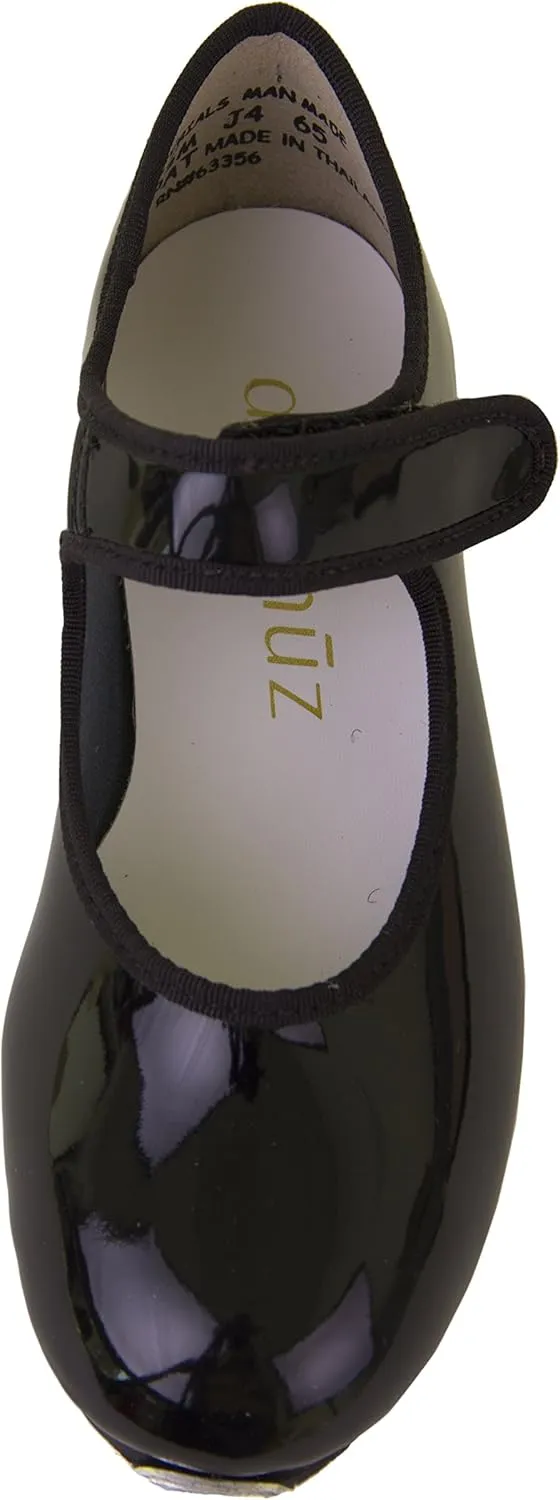Danz N Motion Danshuz Toddler/Child Black-Patent Hook and Loop Touch Closure Tap Shoes