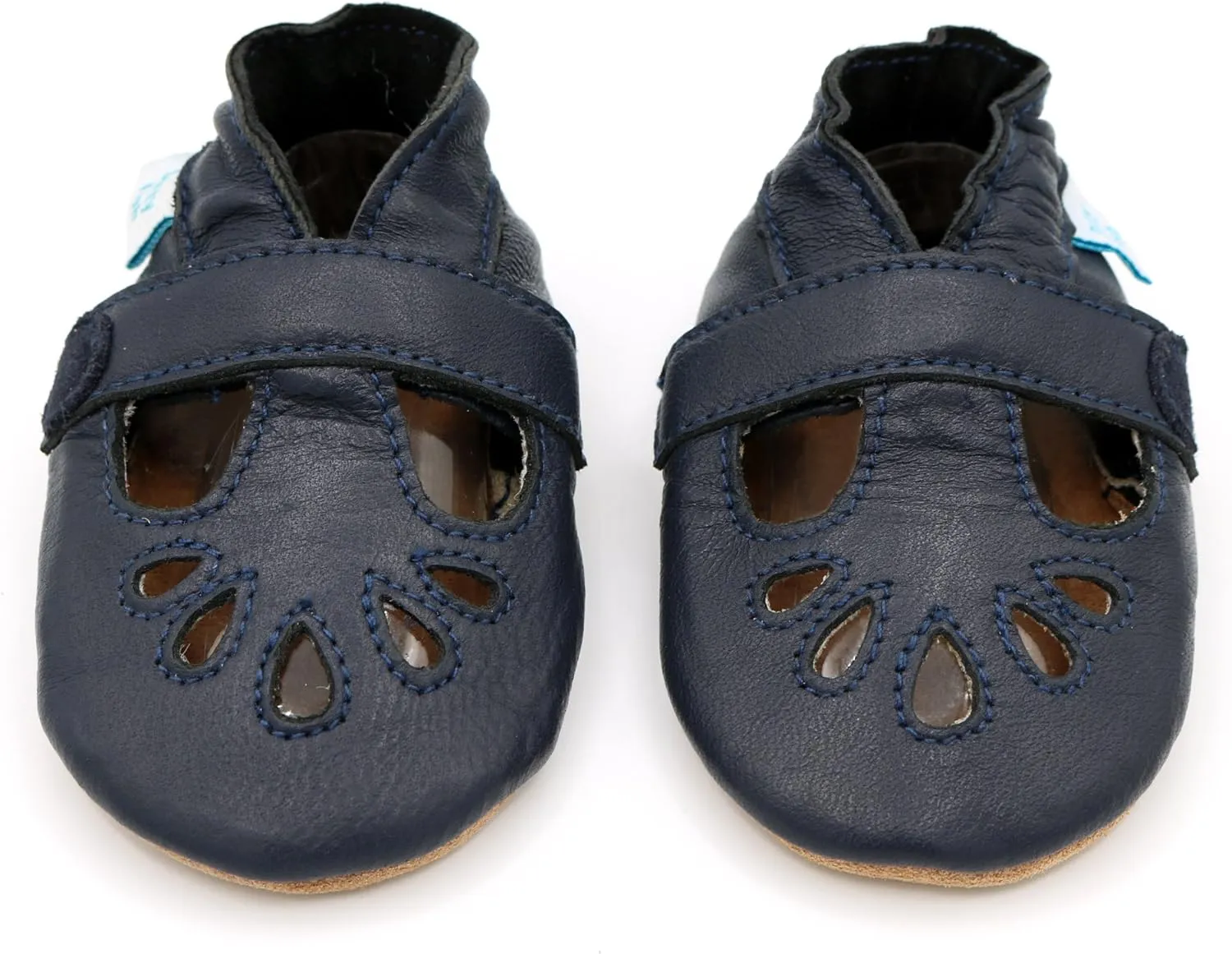 Dotty Fish Baby Shoes, Girls Leather T-Bar Crib Shoes