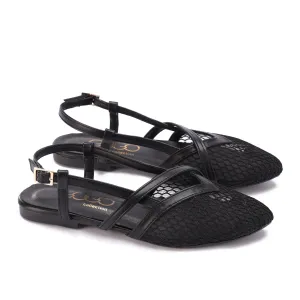 Elegance Mesh Slingbacks-Black