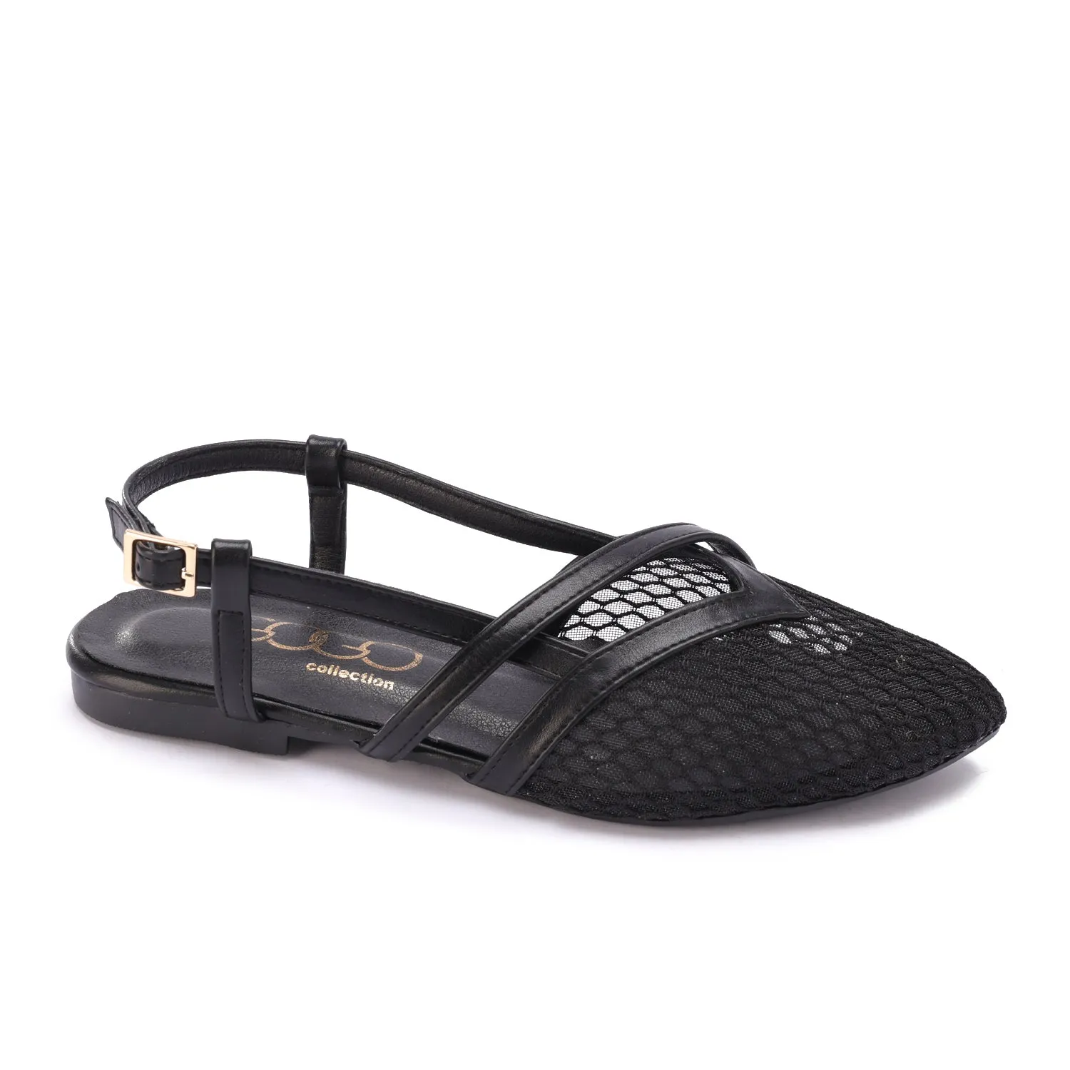 Elegance Mesh Slingbacks-Black